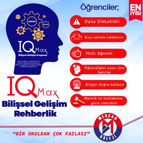 IQ max Bilişsel Gelişim Rehberlik Programı Mercan Koleji Türkiye Malatya En İyi Özel Okul Kolej